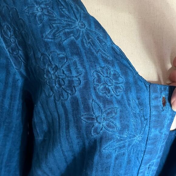 Soft Surroundings Esme Embroidered 2 Pc Womens Top Sz M Lace Granny Boho Lagom - Picture 3 of 16